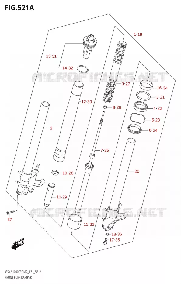 FOURCHE Suzuki MOTO 1000 GSX-S 2022  GSX-S1000TRQ M2 (E21)