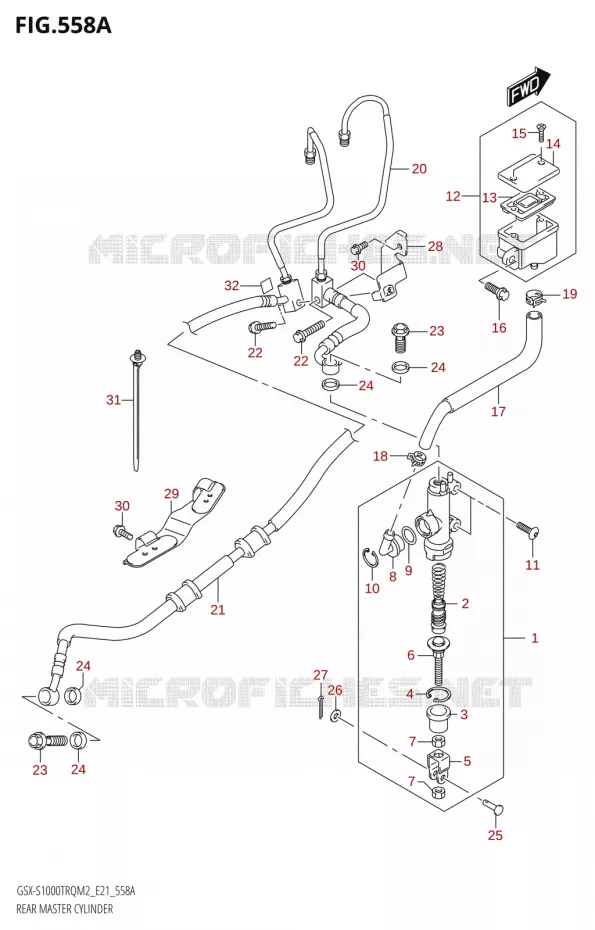 MAITRE CYLINDRE DE FREIN ARRIERE Suzuki MOTO 1000 GSX-S 2022  GSX-S1000TRQ M2 (E21)