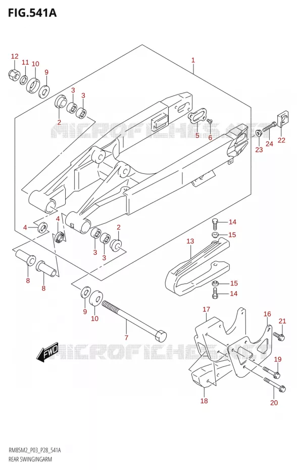BRAS OSCILLANT ARRIERE Suzuki MOTO 85 RM 2022  RM85 M2 (E28 / E33)
