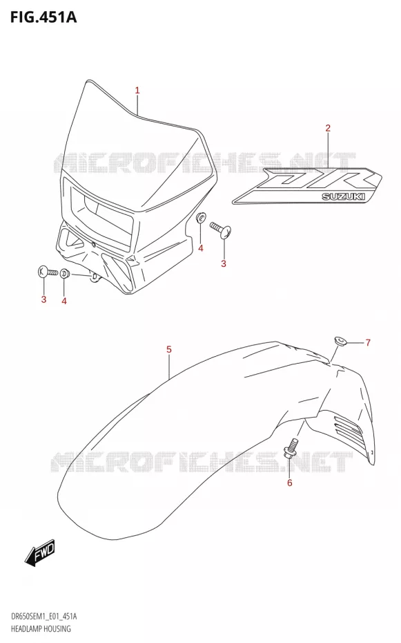 ENTOURAGE DE PHARE Suzuki MOTO 650 DR 2021  DR650SE M1 (E01)