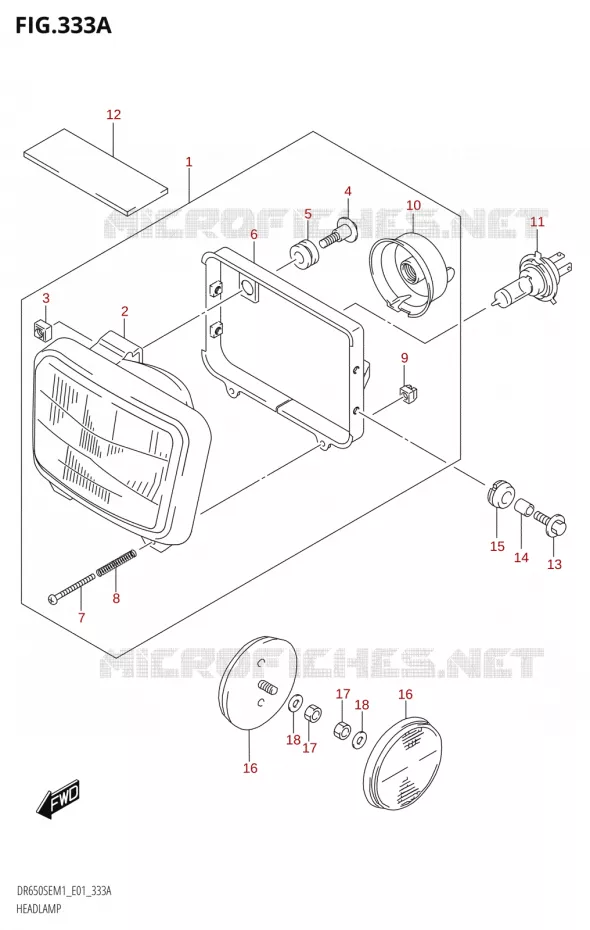 PHARE Suzuki MOTO 650 DR 2021  DR650SE M1 (E01)