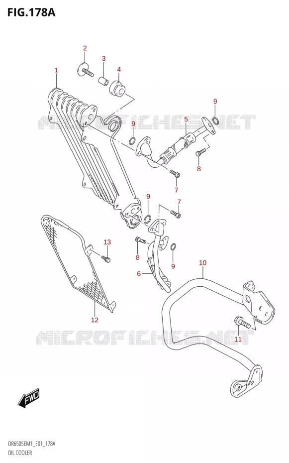 RADIATEUR D'HUILE Suzuki MOTO 650 DR 2021  DR650SE M1 (E01)