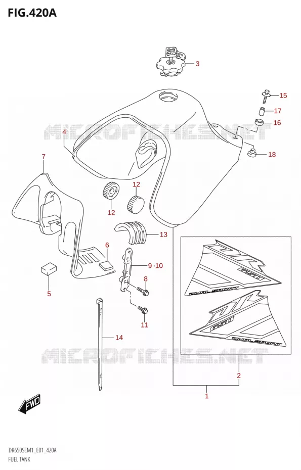RESERVOIR D'ESSENCE Suzuki MOTO 650 DR 2021  DR650SE M1 (E01)