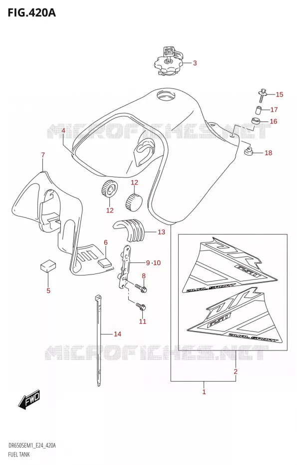 RESERVOIR D'ESSENCE Suzuki MOTO 650 DR 2021  DR650SE M1 (E24)