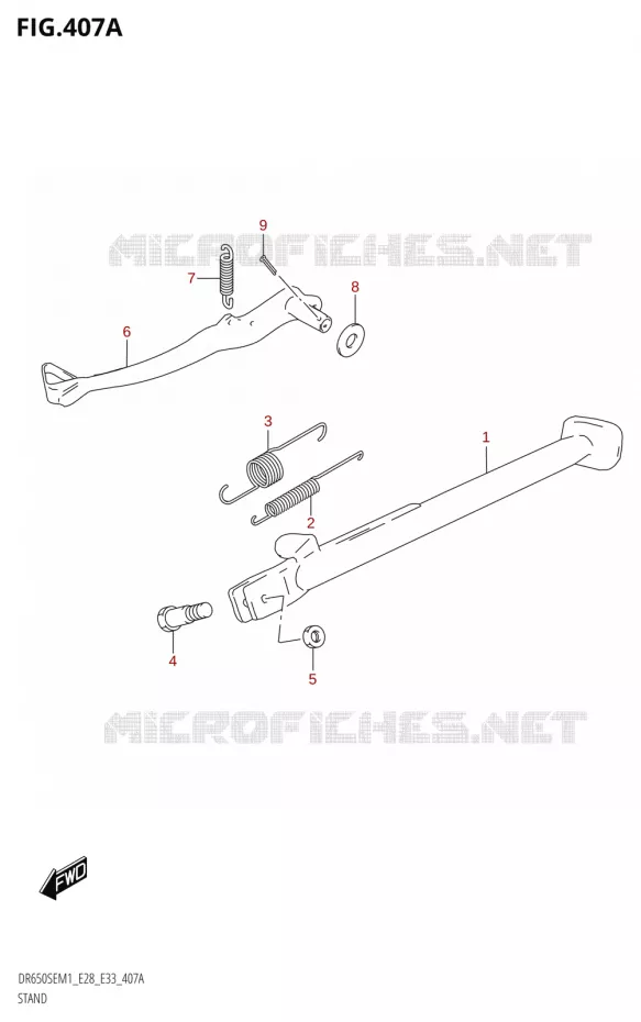 BEQUILLE Suzuki MOTO 650 DR 2021  DR650SE M1 (E33 / E28)