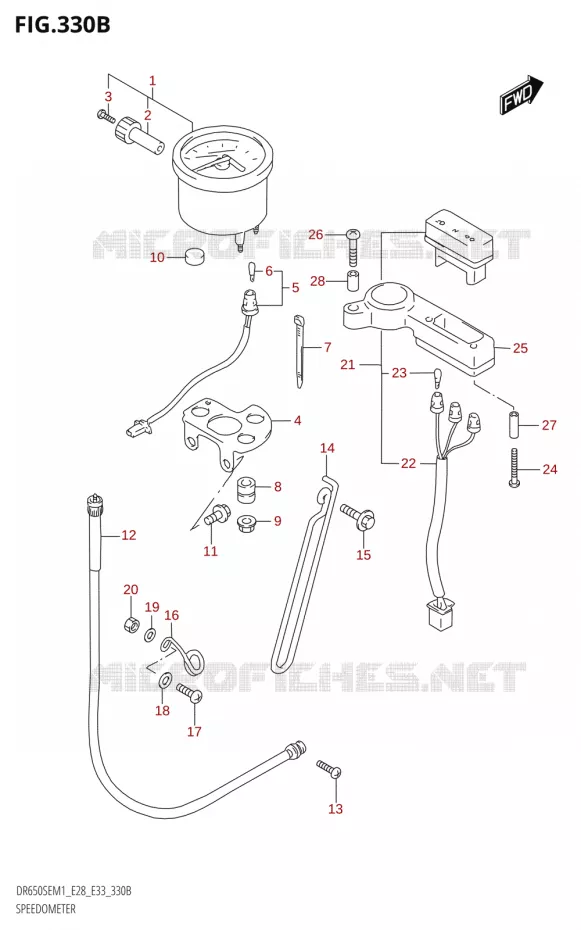 COMPTEUR (E28) Suzuki MOTO 650 DR 2021  DR650SE M1 (E33 / E28)