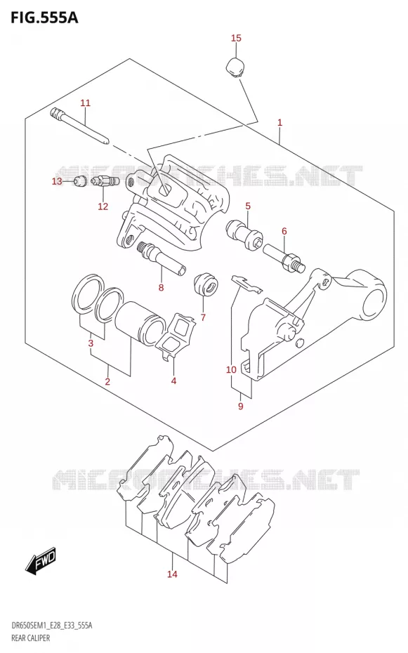 ETRIER DE FREIN ARRIERE Suzuki MOTO 650 DR 2021  DR650SE M1 (E33 / E28)