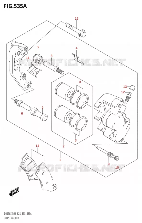 ETRIER DE FREIN AVANT Suzuki MOTO 650 DR 2021  DR650SE M1 (E33 / E28)