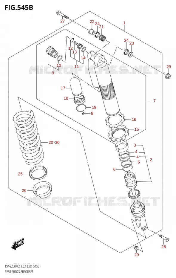 AMORTISSEUR ARRIERE Suzuki MOTO 250 RM-Z 2022  RM-Z250 M2 (E03,E28)