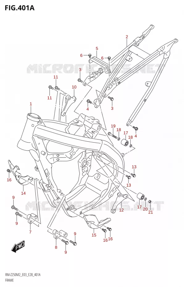 CADRE Suzuki MOTO 250 RM-Z 2022  RM-Z250 M2 (E03,E28)
