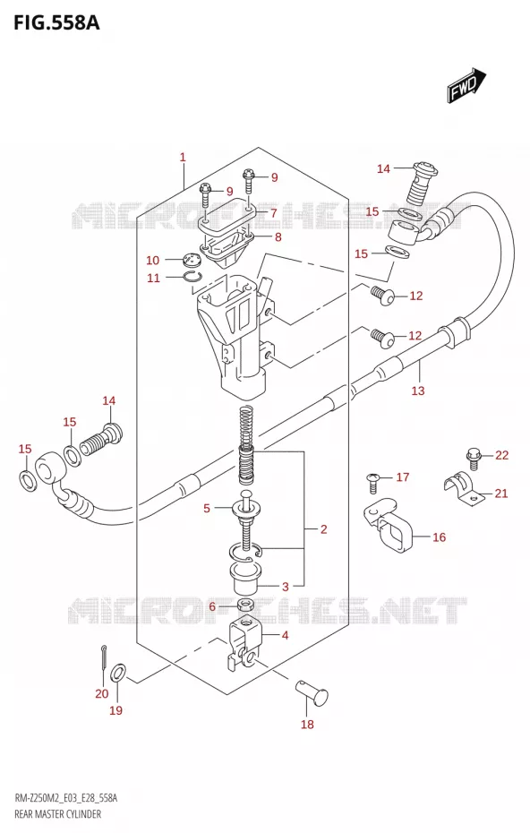 MAITRE CYLINDRE DE FREIN ARRIERE Suzuki MOTO 250 RM-Z 2022  RM-Z250 M2 (E03,E28)
