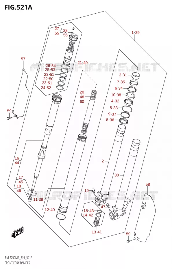 FOURCHE Suzuki MOTO 250 RM-Z 2022  RM-Z250 M2 (E19)