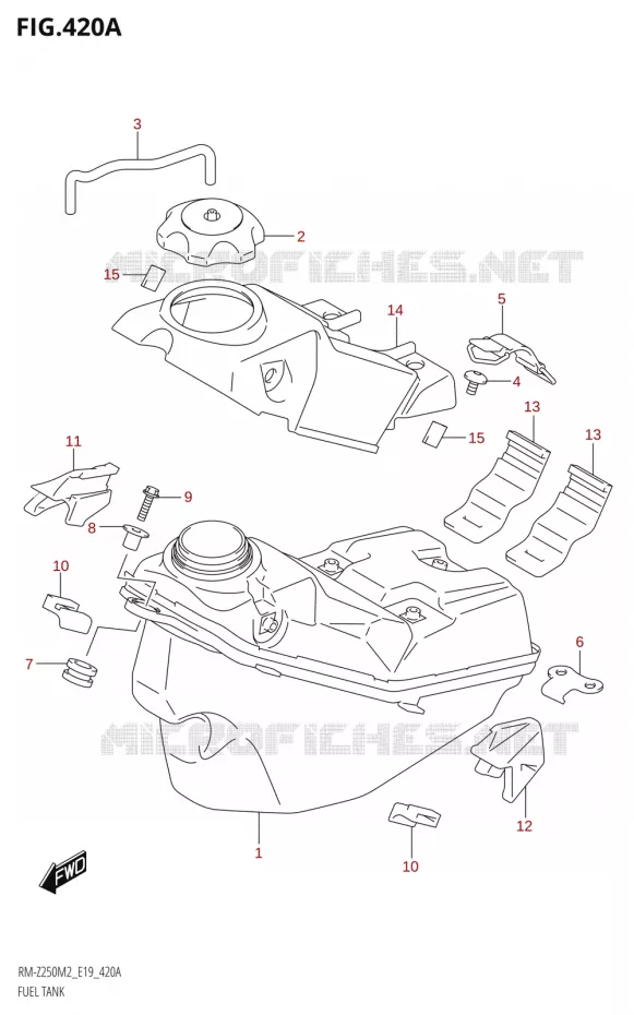 RESERVOIR D'ESSENCE Suzuki MOTO 250 RM-Z 2022  RM-Z250 M2 (E19)