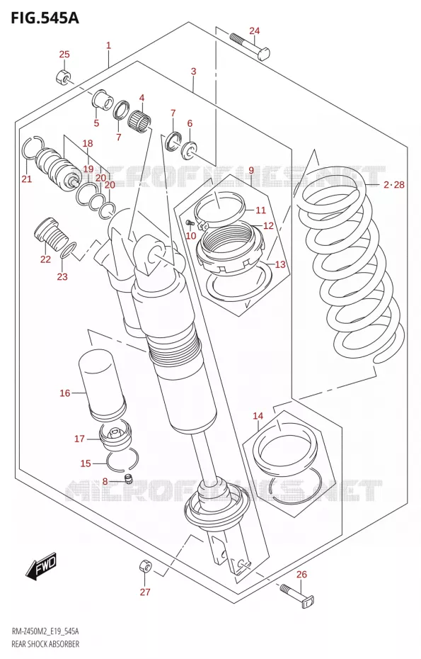AMORTISSEUR ARRIERE Suzuki MOTO 450 RM-Z 2022  RM-Z450 M2 (E19)
