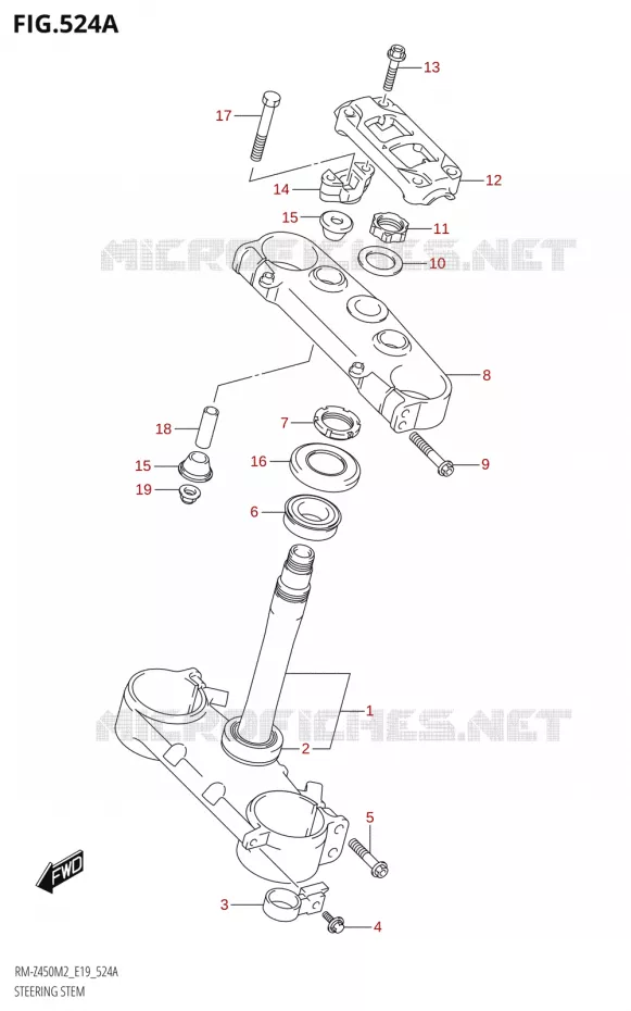 COLONNE DE DIRECTION Suzuki MOTO 450 RM-Z 2022  RM-Z450 M2 (E19)
