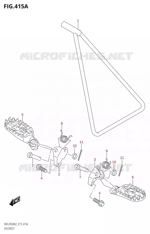 REPOSE PIEDS Suzuki MOTO 450 RM-Z 2022  RM-Z450 M2 (E19)