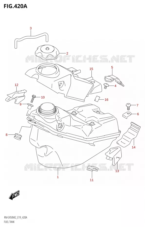 RESERVOIR D'ESSENCE Suzuki MOTO 450 RM-Z 2022  RM-Z450 M2 (E19)