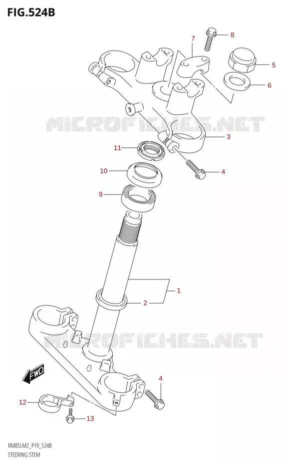 COLONNE DE DIRECTION Suzuki MOTO 85 RM 2022  RM85L M2 (E19)