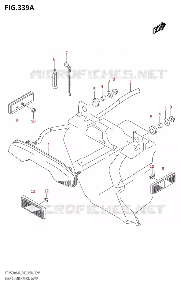 FEU ARRIERE Suzuki QUAD 500 KINGQUAD 2021  LT-A500X / XP M1 (P03,P28,P33)
