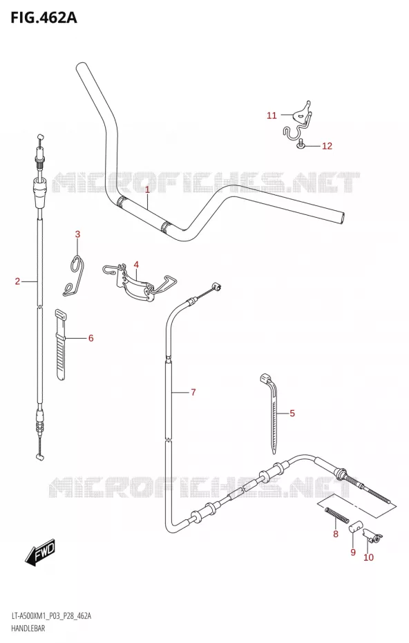 GUIDONAR (LT-A500XP) Suzuki QUAD 500 KINGQUAD 2021  LT-A500X / XP M1 (P03,P28,P33)