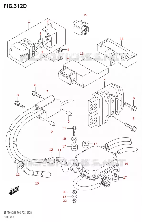 PARTIE ELECTRIQUE0XP:P33) Suzuki QUAD 500 KINGQUAD 2021  LT-A500X / XP M1 (P03,P28,P33)