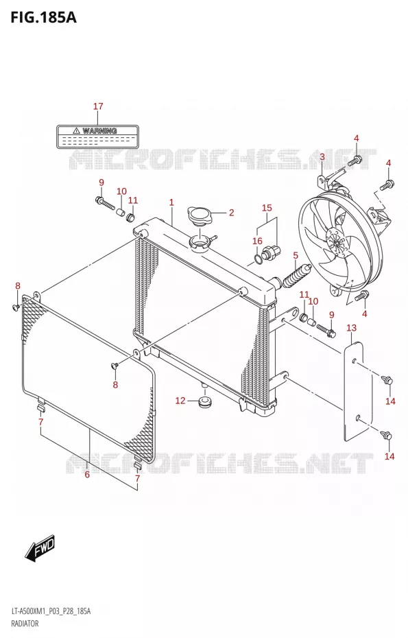 RADIATEURP03,P33) Suzuki QUAD 500 KINGQUAD 2021  LT-A500X / XP M1 (P03,P28,P33)