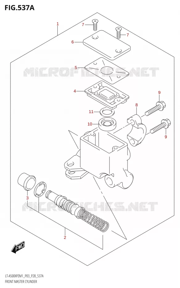 MAITRE CYLINDRE AVANT Suzuki QUAD 500 KINGQUAD 2021  LT-A500XPZ M1 (P03,P28,P33)