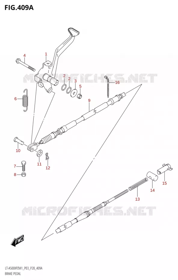 PEDALE DE FREIN Suzuki QUAD 500 KINGQUAD 2021  LT-A500XPZ M1 (P03,P28,P33)