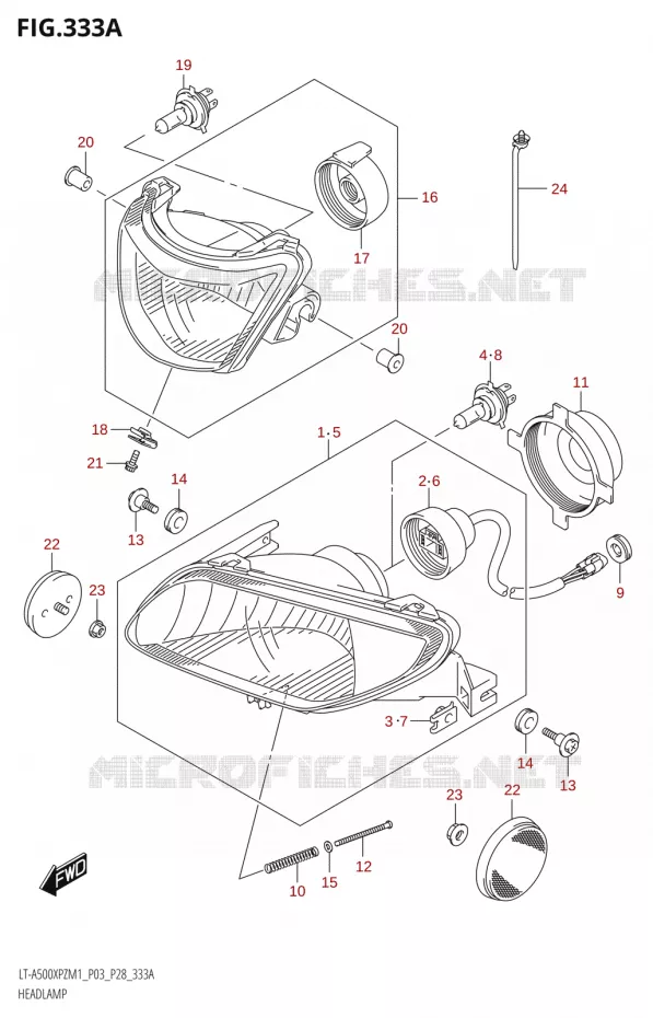 PHARE Suzuki QUAD 500 KINGQUAD 2021  LT-A500XPZ M1 (P03,P28,P33)