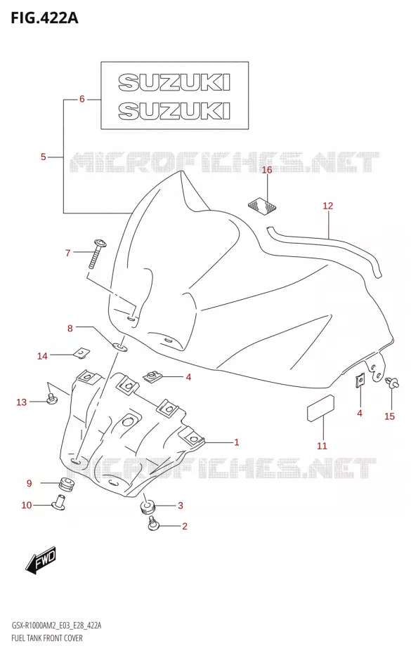 COUVRE RESERVOIR (GSX-R1000A) Suzuki MOTO 1000 GSX-R 2022  GSX-R1000A M2 (E03 E28)