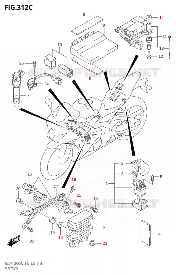 PARTIE ELECTRIQUE000RA,GSX-R1000RZA:E03,E28) Suzuki MOTO 1000 GSX-R 2022  GSX-R1000A M2 (E03 E28)