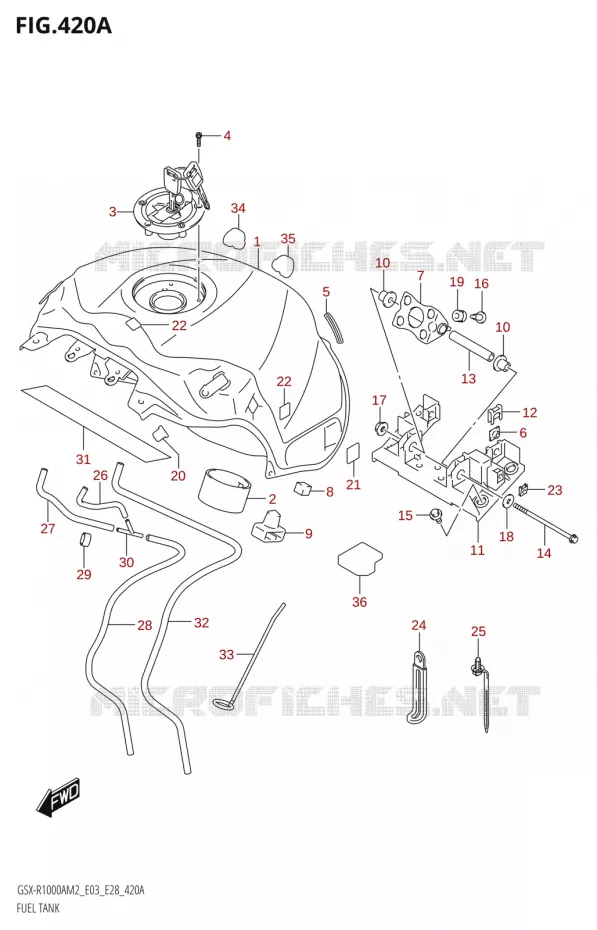 RESERVOIR D'ESSENCE1000A:(E03,E28)) Suzuki MOTO 1000 GSX-R 2022  GSX-R1000A M2 (E03 E28)