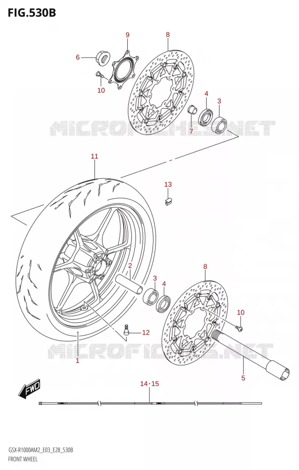 ROUE AVANT (GSX-R1000RZA) Suzuki MOTO 1000 GSX-R 2022  GSX-R1000A M2 (E03 E28)