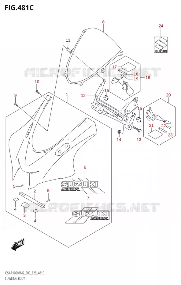 CARENAGES (GSX-R1000RZA) Suzuki MOTO 1000 GSX-R 2022  GSX-R1000A M2 (E33)
