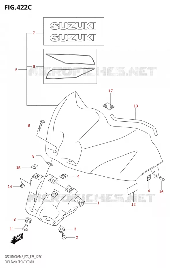 COUVRE RESERVOIR (GSX-R1000RA) Suzuki MOTO 1000 GSX-R 2022  GSX-R1000A M2 (E33)