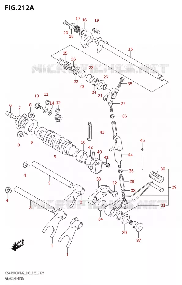 ENSEMBLE DE SELECTION DE VITESSES Suzuki MOTO 1000 GSX-R 2022  GSX-R1000A M2 (E33)