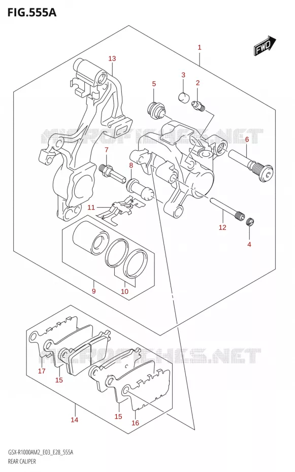 ETRIER DE FREIN ARRIERE Suzuki MOTO 1000 GSX-R 2022  GSX-R1000A M2 (E33)