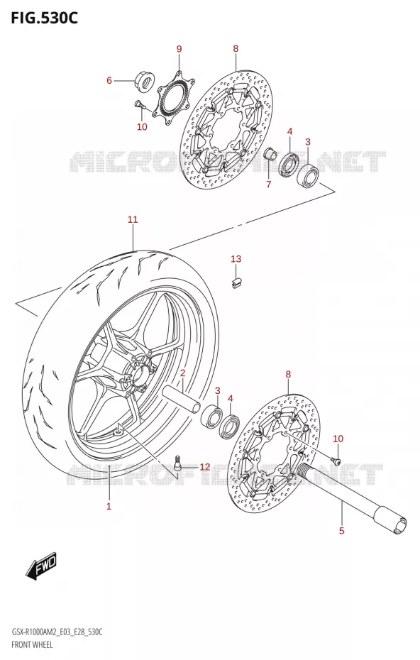 ROUE AVANT (GSX-R1000A) Suzuki MOTO 1000 GSX-R 2022  GSX-R1000A M2 (E33)