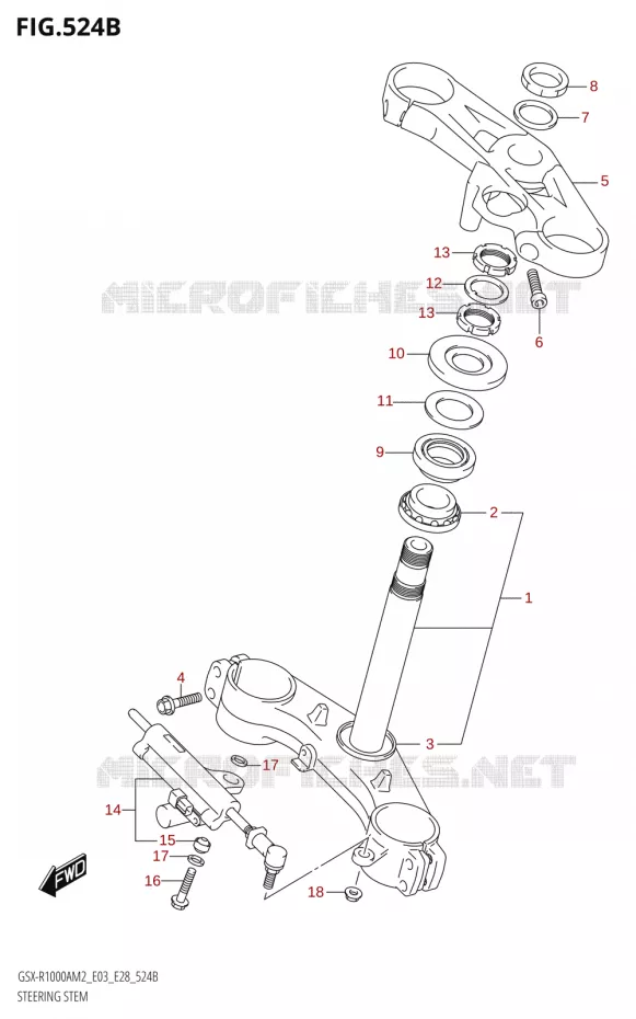 STEERING STEM (GSX-R1000RA,GSX-R1000RZA) Suzuki MOTO 1000 GSX-R 2022  GSX-R1000A M2 (E33)