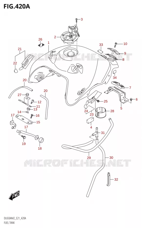 RESERVOIR D'ESSENCEAM2 E21) Suzuki MOTO 650 V-STROM 2022  DL650XA M2 (E21)