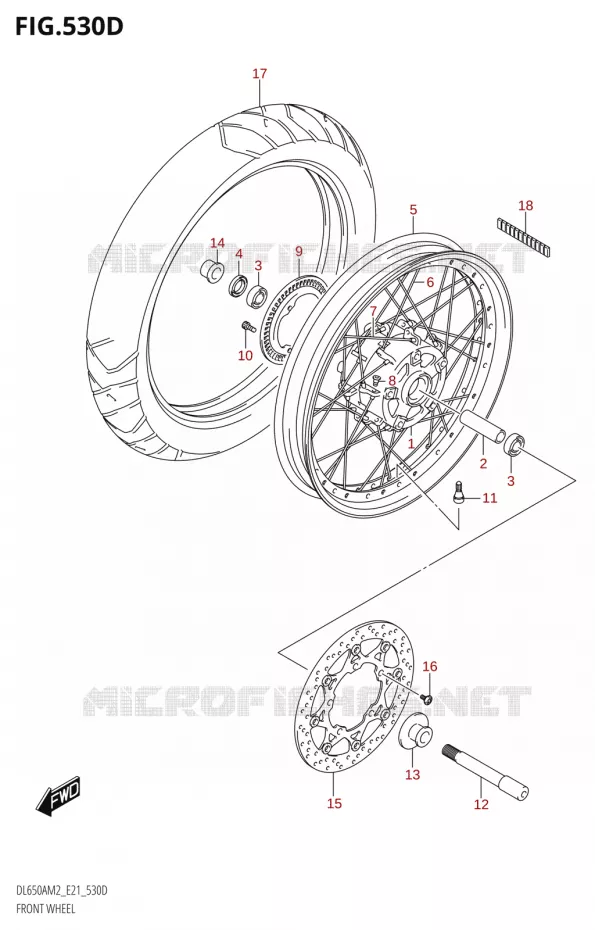 ROUE AVANT (DL650XAUEM2 E21) Suzuki MOTO 650 V-STROM 2022  DL650XA M2 (E21)