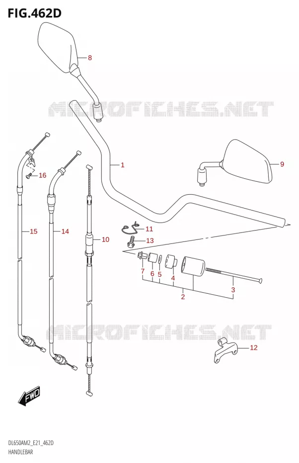 GUIDON (DL650XAUEM2 E21) Suzuki MOTO 650 V-STROM 2022  DL650AU M2 / DL650XAUE M2 (E21)