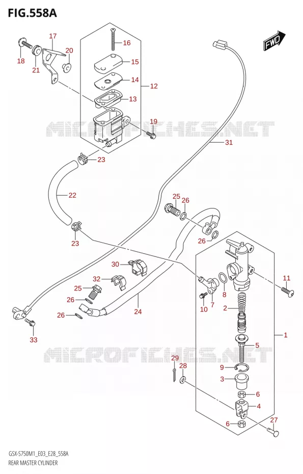 MAITRE CYLINDRE ARR (GSX-S750,GSX-S750Z) Suzuki MOTO 750 GSX-S 2021  GSX-S750 / GSX-S750Z /​ GSX-S750A / ​GSX-S750ZA (E03 E28 )