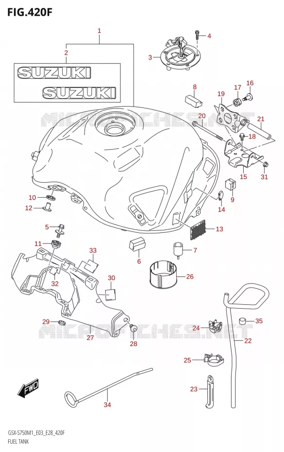 RESERVOIR ESS (GSX-S750,GSX-S750A:E33) Suzuki MOTO 750 GSX-S 2021  GSX-S750 / GSX-S750Z /​ GSX-S750A / ​GSX-S750ZA (E03 E28 )