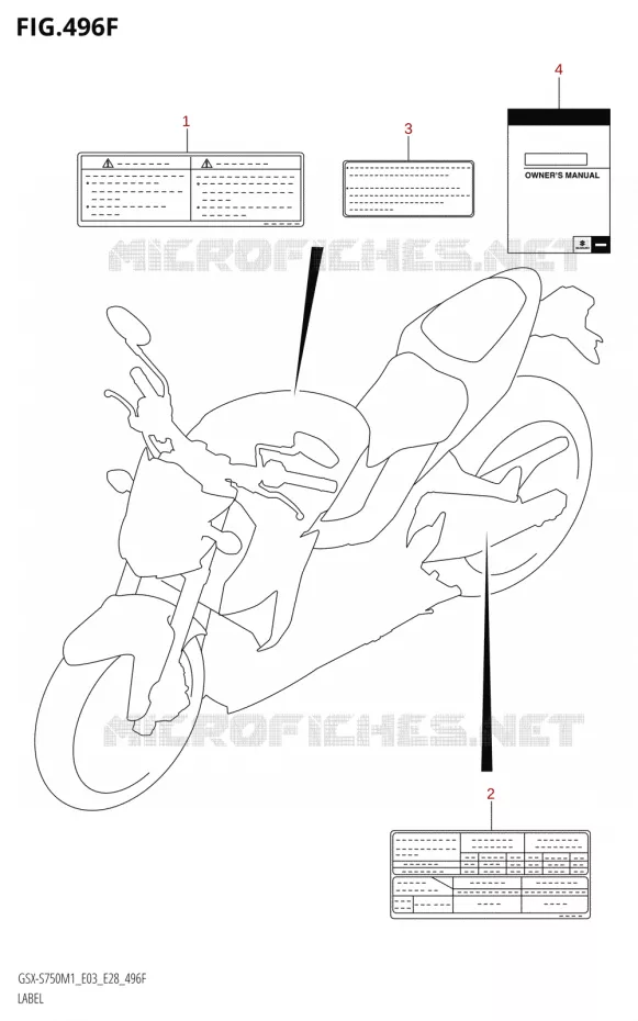 ETIQUETTE (E28) Suzuki MOTO 750 GSX-S 2021  GSX-S750 / GSX-S750Z /​ GSX-S750A / ​GSX-S750ZA (E03 E28 )