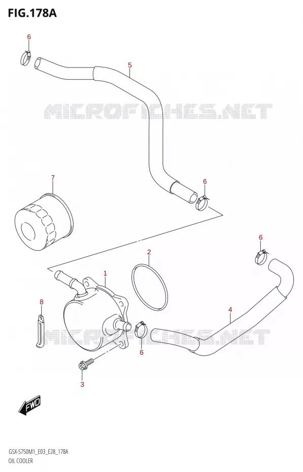 RADIATEUR D'HUILE Suzuki MOTO 750 GSX-S 2021  GSX-S750 / GSX-S750Z /​ GSX-S750A / ​GSX-S750ZA (E03 E28 )