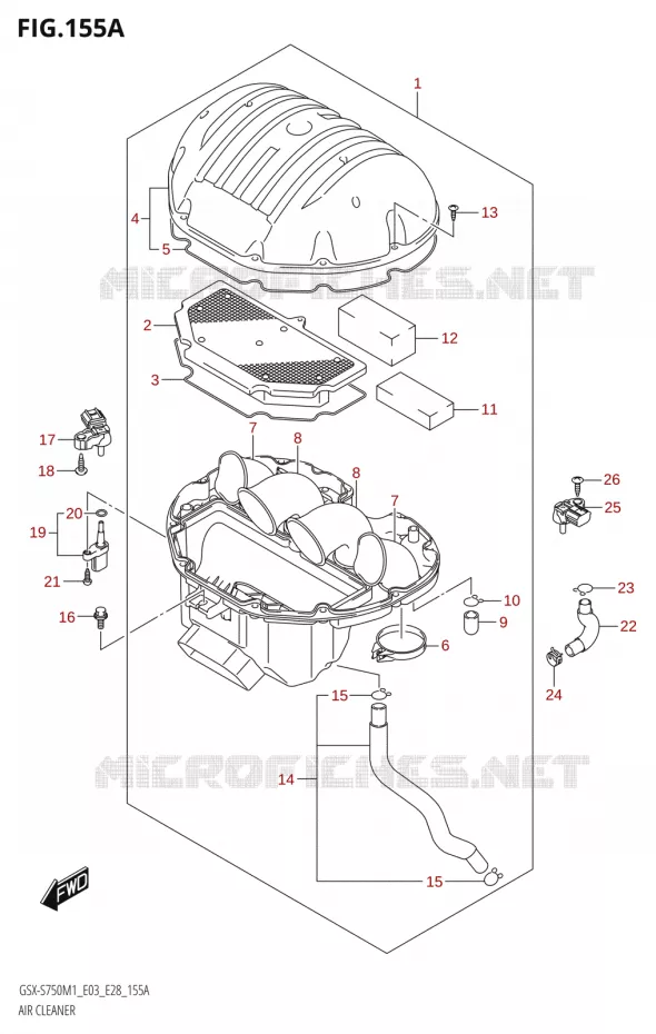 FILTRE A AIR Suzuki MOTO 750 GSX-S 2021  GSX-S750 / GSX-S750Z /​ GSX-S750A / ​GSX-S750ZA (E03 E28 )