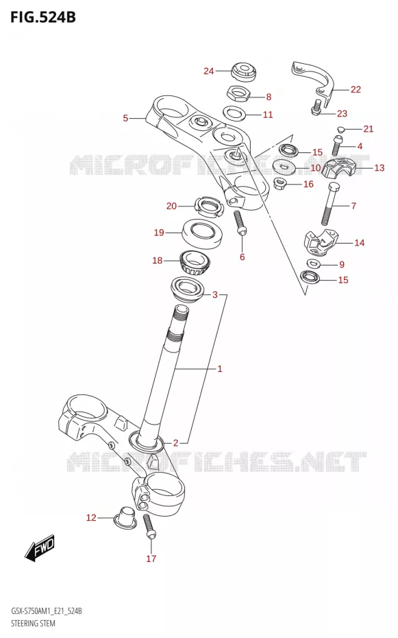 COLONNE DE DIRECTION (GSX-S750ZA,GSX-S750UQZ,GSX-S750WQZ) Suzuki MOTO 750 GSX-S 2021  GSX-S750A /​GSX-S750ZA M1 (E21)