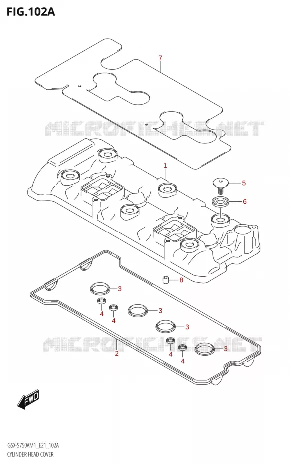 COUVRE CULASSE Suzuki MOTO 750 GSX-S 2021  GSX-S750A /​GSX-S750ZA M1 (E21)
