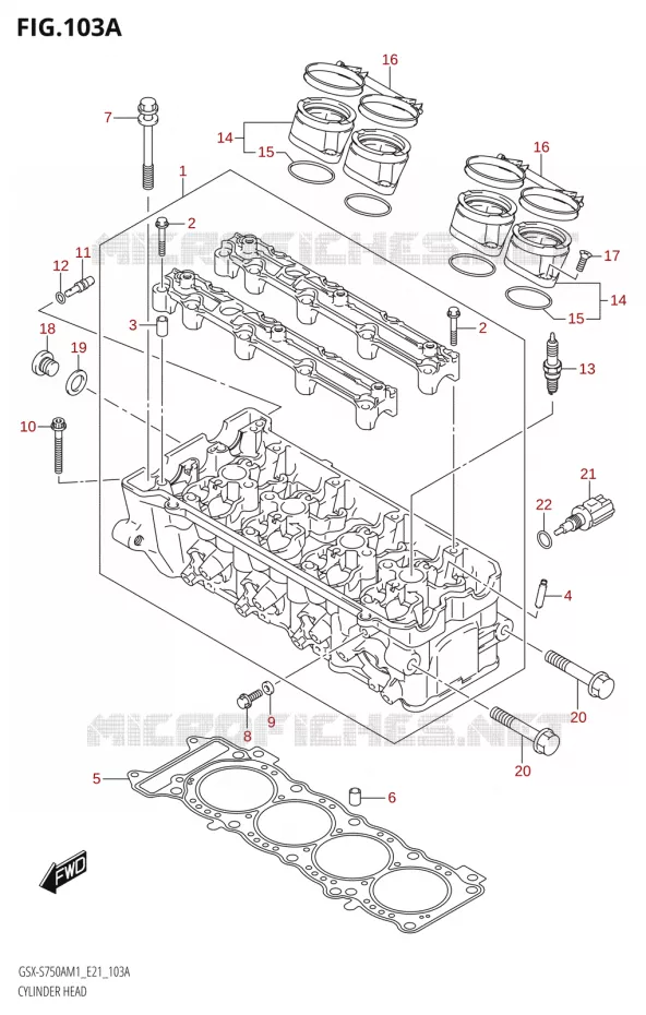 CULASSE Suzuki MOTO 750 GSX-S 2021  GSX-S750A /​GSX-S750ZA M1 (E21)